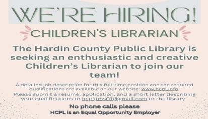 Children's Librarian Job Opening!